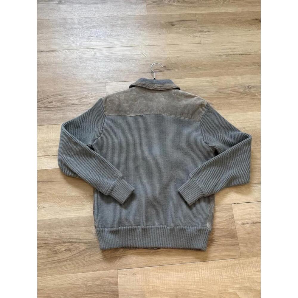 Wolsey International Vintage Suede and Wool Sweater Zip Up Men's L - Picture 5 of 6